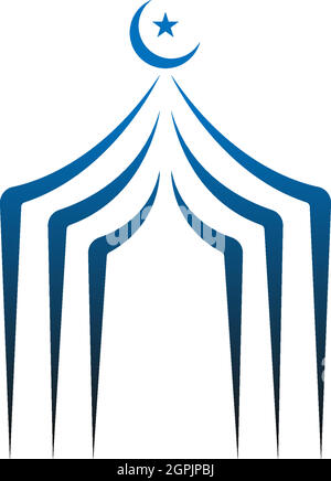 Islamic logo, Mosque icon design vector template Stock Vector