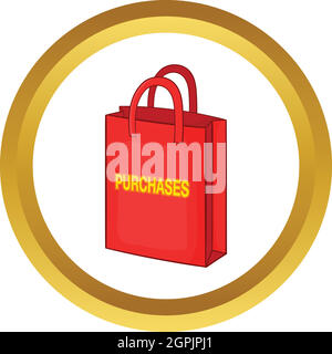 Red bag for shopping vector icon Stock Vector