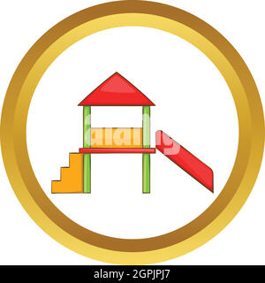 Playhouse with slide vector icon Stock Vector