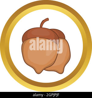 Acorns vector icon Stock Vector