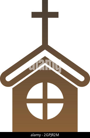 Chruch icon logo sign vector design illustration Stock Vector