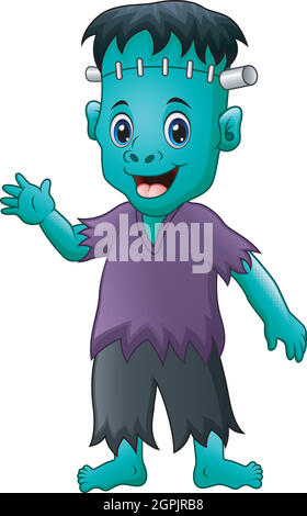 Halloween frankenstein cartoon Stock Vector