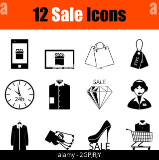 Sale Icon Set Stock Vector