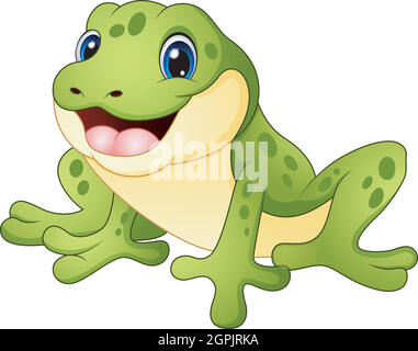 Cartoon illustration of funny frog Stock Vector