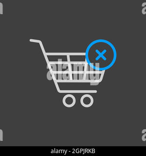 Shopping cart with cross sign icon Stock Vector