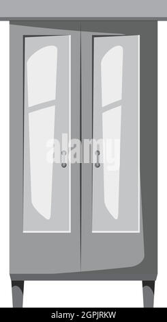 Wardrobe for clothes icon, gray monochrome style Stock Vector