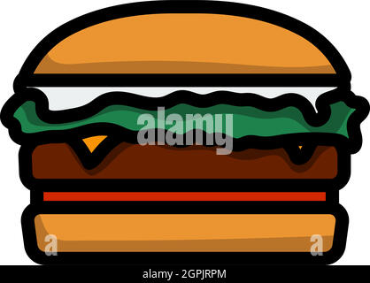 Icon Of Hamburger Stock Vector
