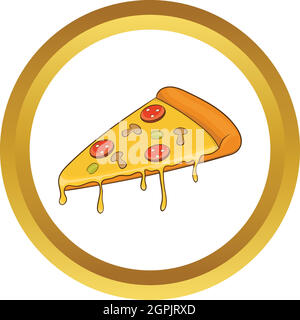 Salami pizza slice vector icon Stock Vector