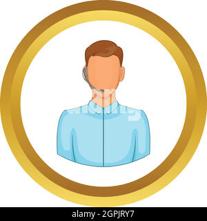 Customer service operator, headset vector icon Stock Vector