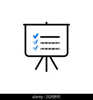 Statistics in training board icon. Planning sign Stock Vector
