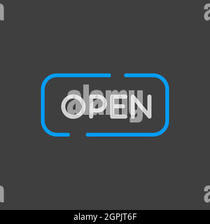 Open Vector icon on white background Stock Vector