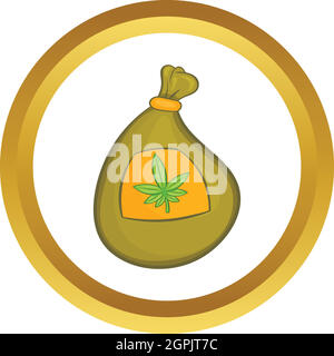 Bag with cannabis vector icon Stock Vector