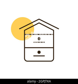 Beehive vector flat icon. Farm animal sign Stock Vector