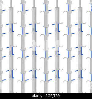 Abstract seamless medical pipette, dropper for laboratory on white background Stock Vector