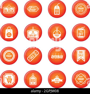 Black Friday icons vector set Stock Vector