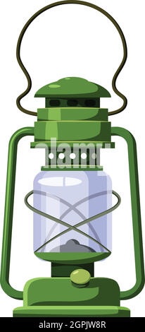 Kerosene lamp icon, cartoon style Stock Vector