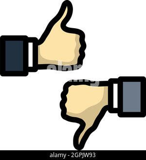 Icon Of Like And Dislike Stock Vector