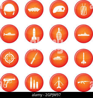 Military icons vector set Stock Vector