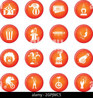 Circus entertainment icons vector set Stock Vector