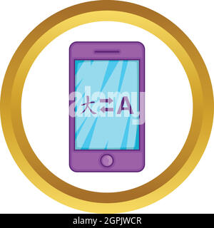Mobile app with translator vector icon Stock Vector