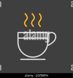 Cup of coffee tea with steam vector icon Stock Vector