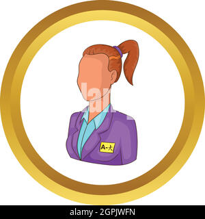 Translator interpreter woman vector icon Stock Vector