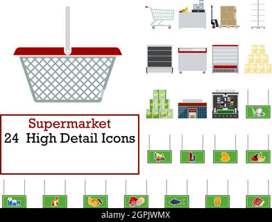 Supermarket Icon Set Stock Vector
