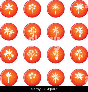 Palm tree icons vector set Stock Vector