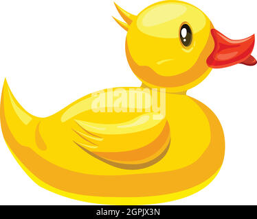 Rubber duck icon, cartoon style Stock Vector