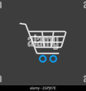 Shopping mall cart isolated vector icon Stock Vector