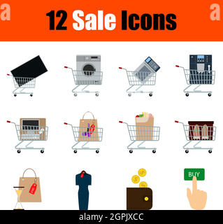 Sale Icon Set Stock Vector