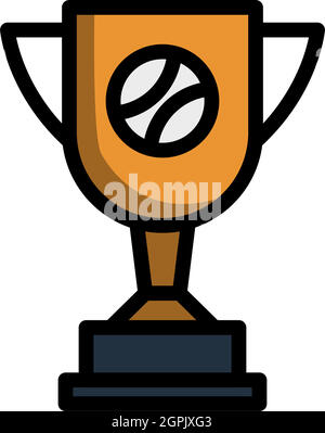 Baseball trophy icon in color drawing. Sport champion winner team prize ...