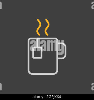 Cup of coffee tea with steam vector icon Stock Vector