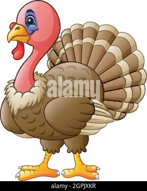 Cute turkey cartoon Stock Vector