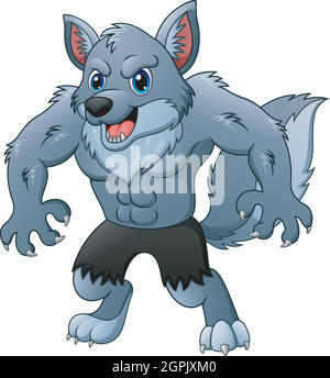 Vector illustration of Cartoon werewolf Stock Vector