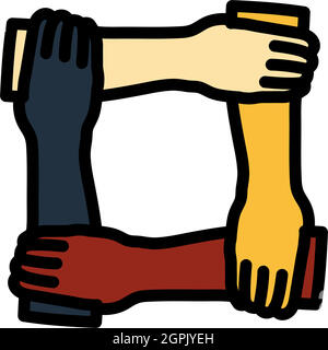 Icon Of Crossed Hands Stock Vector