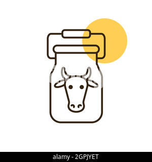 Can container for milk vector flat icon Stock Vector