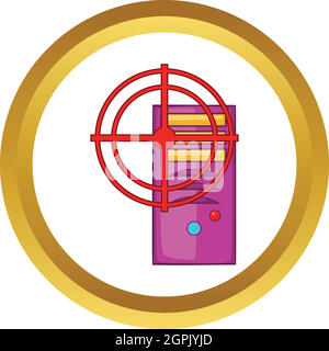 Computer system and red target vector icon Stock Vector