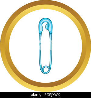 Closed safety pin vector icon Stock Vector