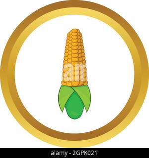 Corn cob vector icon Stock Vector