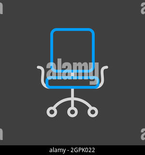 Office Chair vector icon isolated on the white Stock Vector