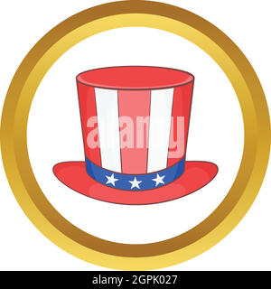 Top hat in the USA flag colors vector icon Stock Vector