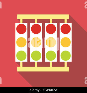 Start lights in race icon, flat style Stock Vector