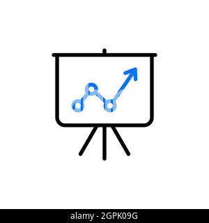 Flip-chart outline icon. Business sign Stock Vector