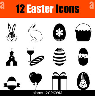 Easter Icon Set Stock Vector