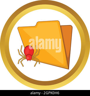 Folder with a bug vector icon Stock Vector