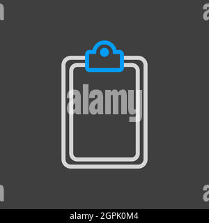 Clipboard vector icon isolated on the white Stock Vector