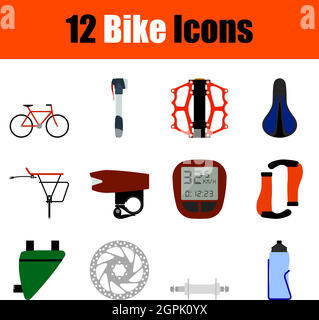 Bike Icon Set Stock Vector