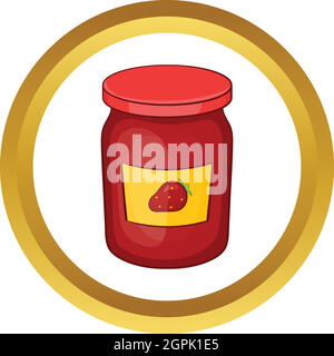 Jar of strawberry jam vector icon Stock Vector