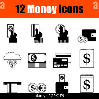 Money Icon Set Stock Vector